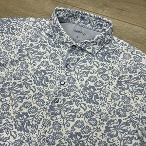 Johnnie-o Pique Floral Paisley Polo Shirt Men's Sz S Golf Casual